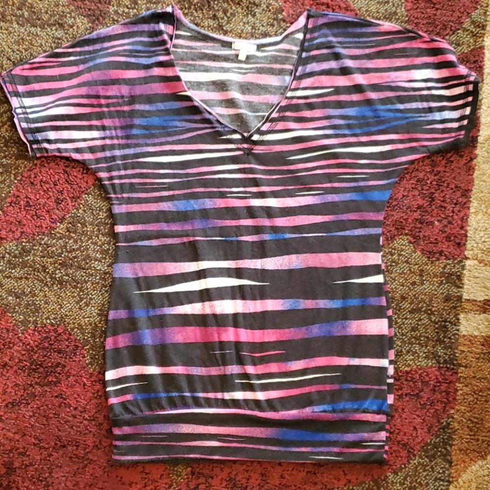 Maurices striped v neck top, small